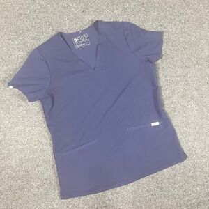 FIGS Casma Three-Pocket Scrub Top Navy Blue Womens Small FW1100 V-Neck Technical